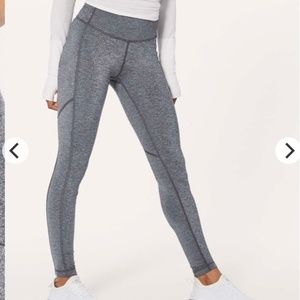 Lululemon Speed Tight V Tights with Pockets - Heathered Black - Size 8